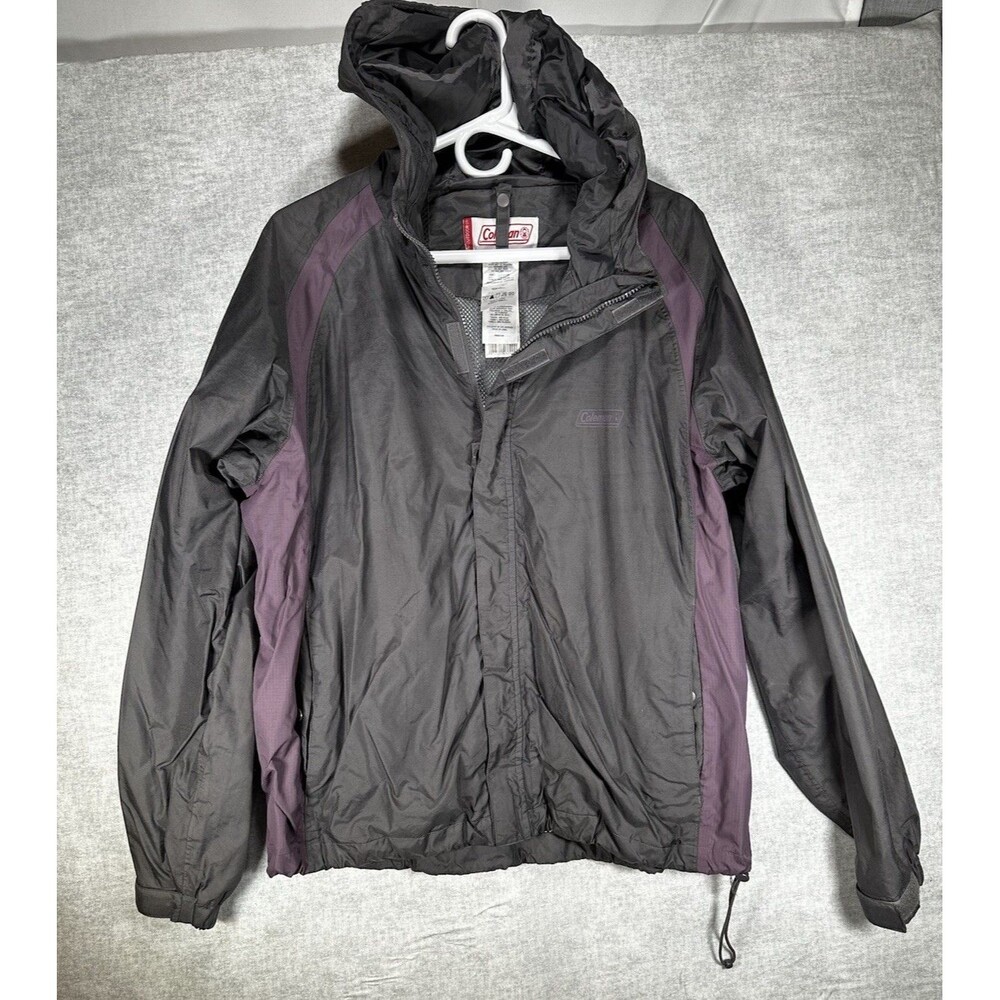 Coleman Mens Jacket Coat Windbreaker Waterproof Rain Outdoor Camping L/XL Grey